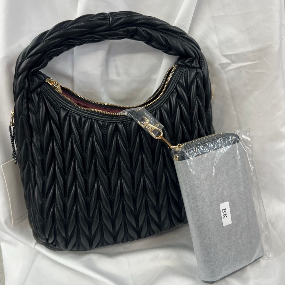 Elegant Black Quilted Hobo Bag